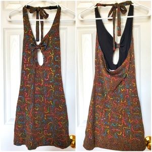 Urban Outfitters Retro Sequin backless Mini halter Dress